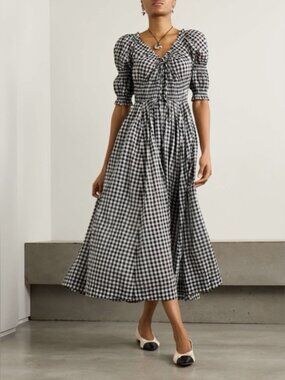 NWT Doen Ischia Dress in Noir Greta Gingham